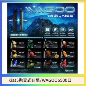 WAGOO哇酷Kiss5 6500口拋棄式 | 自由混搭雙口味 | 雙芯組合